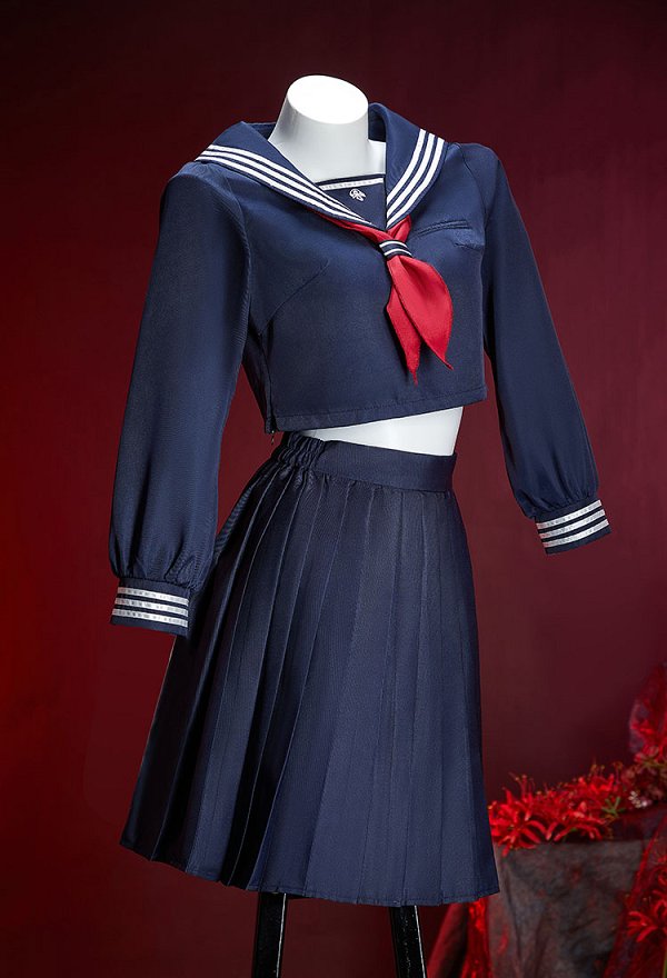 Cosbudget Silent Hill F Shimizu Hinako Blue JK Uniform with Bow Tie and Tattoo Stickers Cosbudget Silent Hill F Shimizu Hinako Blue JK Uniform with Bow Tie and Tattoo Stickers