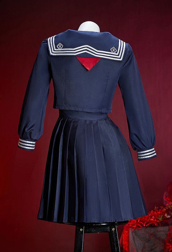 Cosbudget Silent Hill F Shimizu Hinako Blue JK Uniform with Bow Tie and Tattoo Stickers Cosbudget Silent Hill F Shimizu Hinako Blue JK Uniform with Bow Tie and Tattoo Stickers