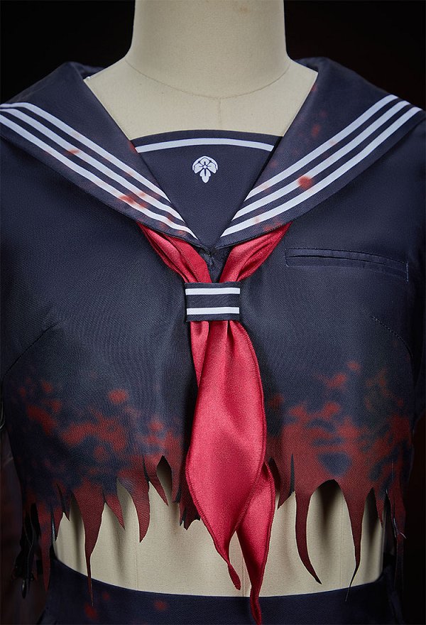 Silent Hill F Shimizu Hinako Cosplay Conjunto de uniforme con estampado de bestialidad top y falda, guantes y calcetines