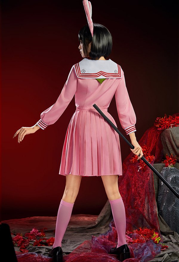 Silent Hill F Shimizu Hinako Pink JK Uniform Set Top and Skirt with Bow Tie and Socks