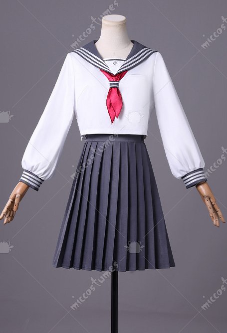 Silent Hill F Shimizu Hinako Ensemble uniforme gris blanc JK Haut et jupe avec nœud papillon et chaussettes