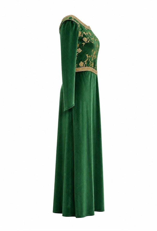 Shrek Fiona Cosplay Costume Robe avec Couronne Coiffe