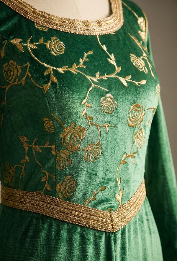Shrek Fiona Cosplay Costume Robe avec Couronne Coiffe