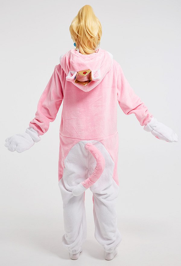 Halloween Women Cartoon Girl Peach Derivative Cat Pink Onesie Pajama Adult Onesie Homewear Kigurumi Hooded Loungewear Costume Outfits