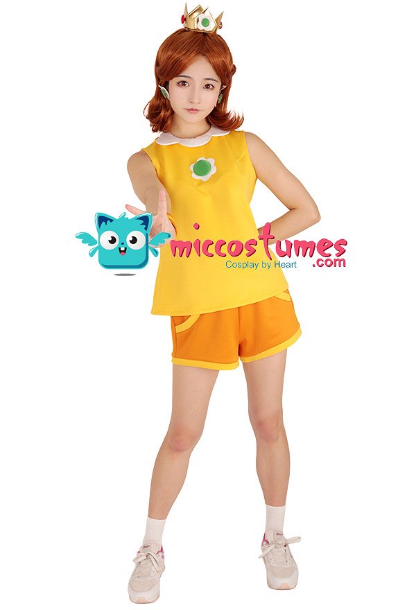 Mario Tennis Girl Daisy Cosplay Costume with Crown Mario Tennis Girl Daisy Cosplay Costume with Crown