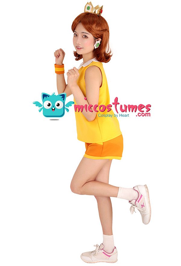 Mario Tennis Girl Daisy Cosplay Costume with Crown Mario Tennis Girl Daisy Cosplay Costume with Crown