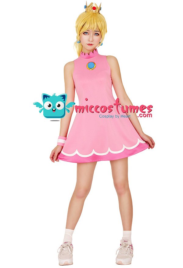 Mario Tennis Costume de Cosplay Vestido de princesa Peach Mario Tennis Costume de Cosplay Vestido de princesa Peach