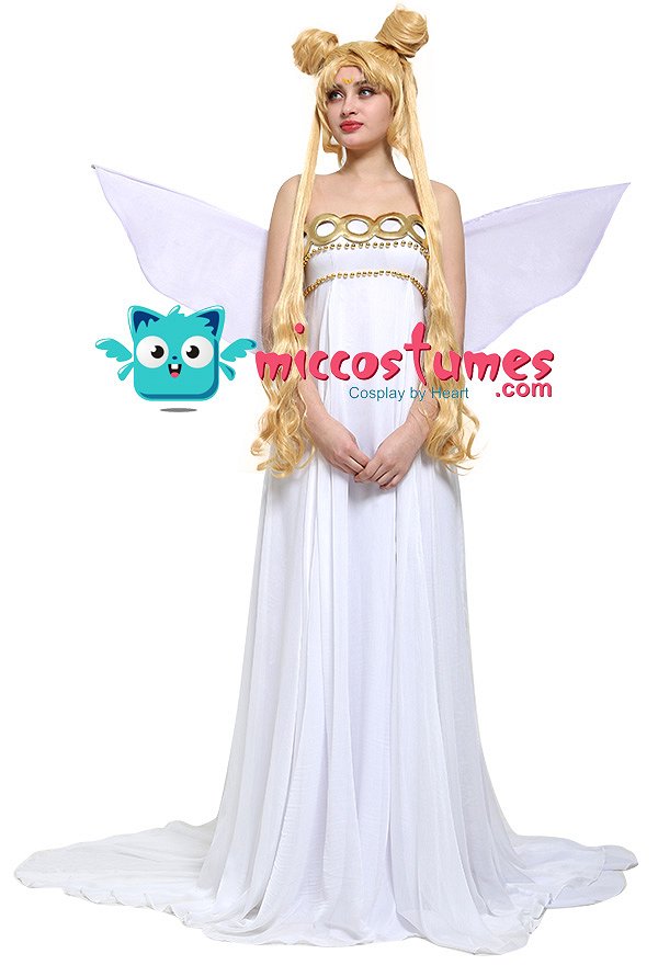 Sailor Moon Neo Queen Serenity Cosplay vestido con alas de arco de mariposa