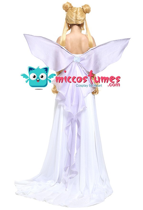 Sailor Moon Neo Queen Serenity Cosplay vestido con alas de arco de mariposa