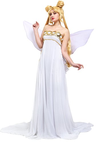 Sailor Moon Neo Queen Serenity Cosplay Dress Costume with Butterfly Bow Wings