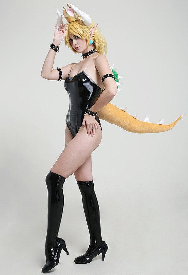 Hime Girl Bowser Traje de Baño con Cuerno y Caparazón de Tortuga