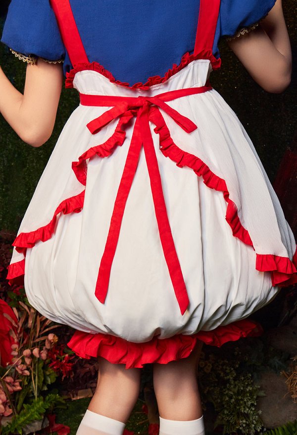 Toad Derivative Cosplay Costume Kawaii Doll Collar Top and Dress with Hat and Socks