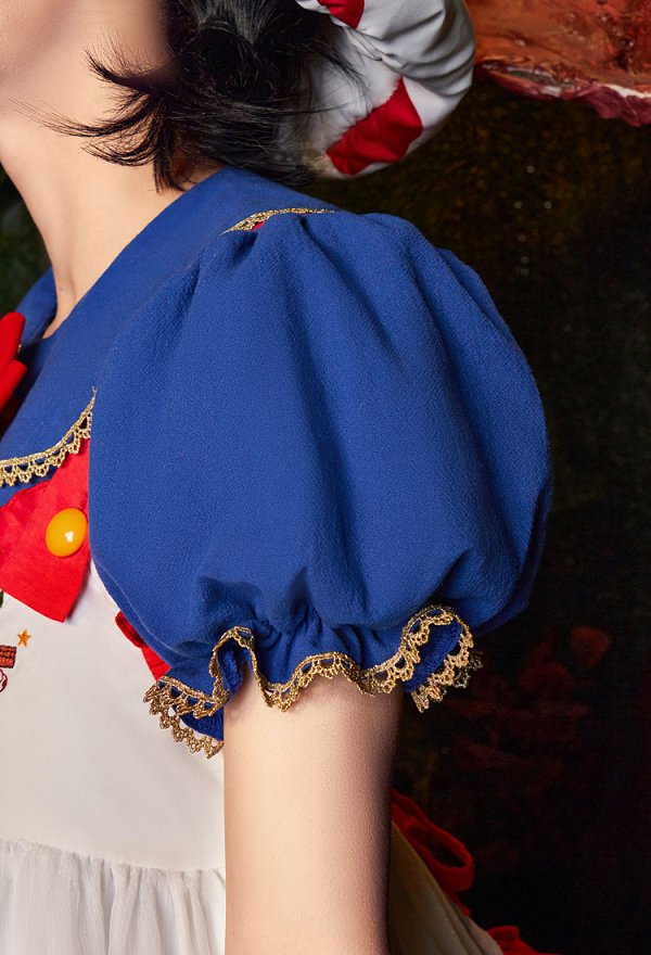 Toad Derivative Cosplay Costume Kawaii Doll Collar Top and Dress with Hat and Socks