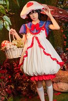 Toad Derivative Cosplay Costume Kawaii Doll Collar Top and Dress with Hat and Socks Toad Derivative Cosplay Costume Kawaii Doll Collar Top and Dress with Hat and Socks