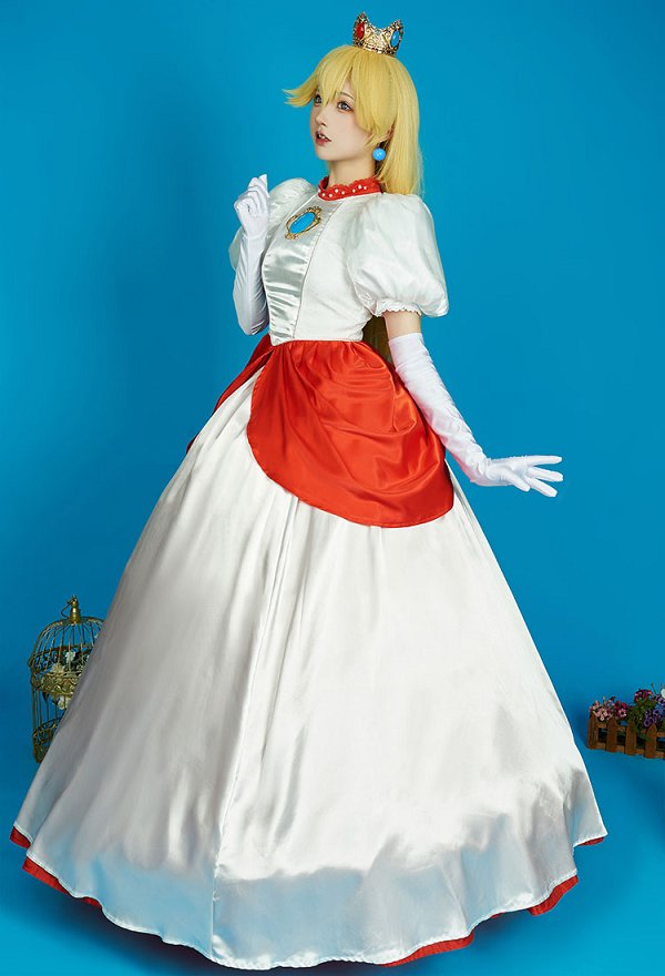 Princesa Cosplay Vestido Top y falda con crinolina y guantes