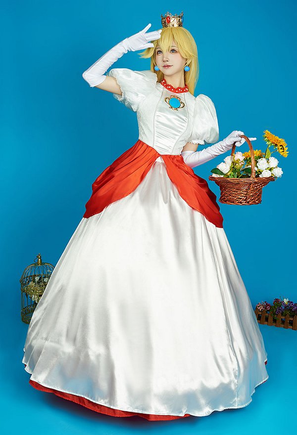 Princesa Cosplay Vestido Top y falda con crinolina y guantes