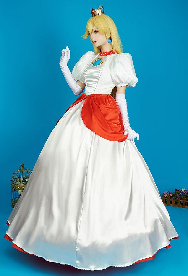 Princesa Cosplay Vestido Top y falda con crinolina y guantes