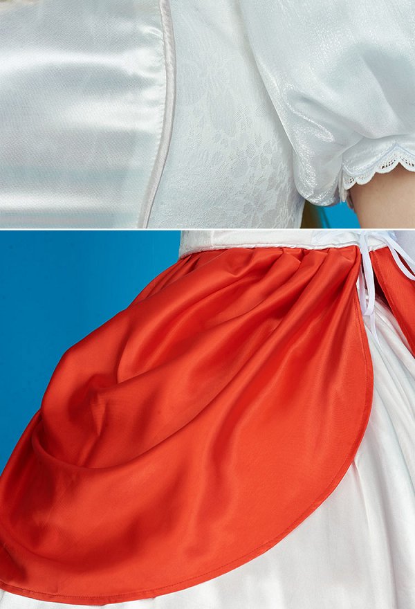 Princesa Cosplay Vestido Top y falda con crinolina y guantes