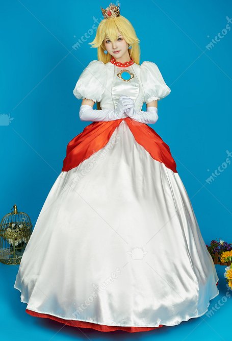 Princesa Cosplay Vestido Top y falda con crinolina y guantes