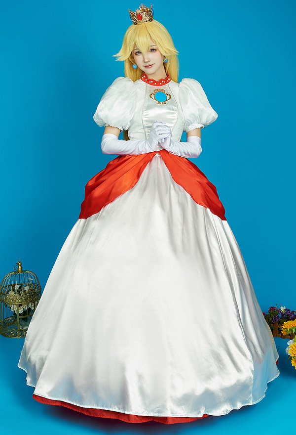 Princesa Cosplay Vestido Top y falda con crinolina y guantes