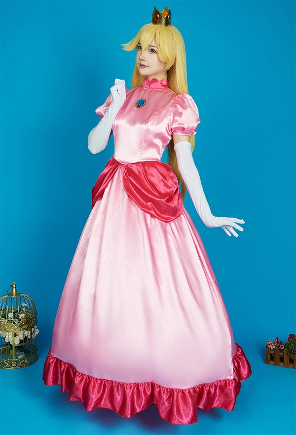 Princess Kleid Cosplay Kawaii Prinzessinenkleid Krone Handschuhe Unterrock Cosplay Kostüm