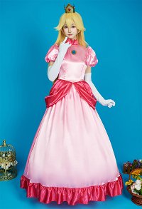 Princess Cosplay Costume Dress and Crown with Crinoline and Gloves
