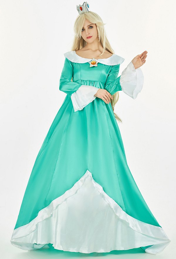 Rosetta Cosplay Costume Princess Vestido con Forro y Corona
