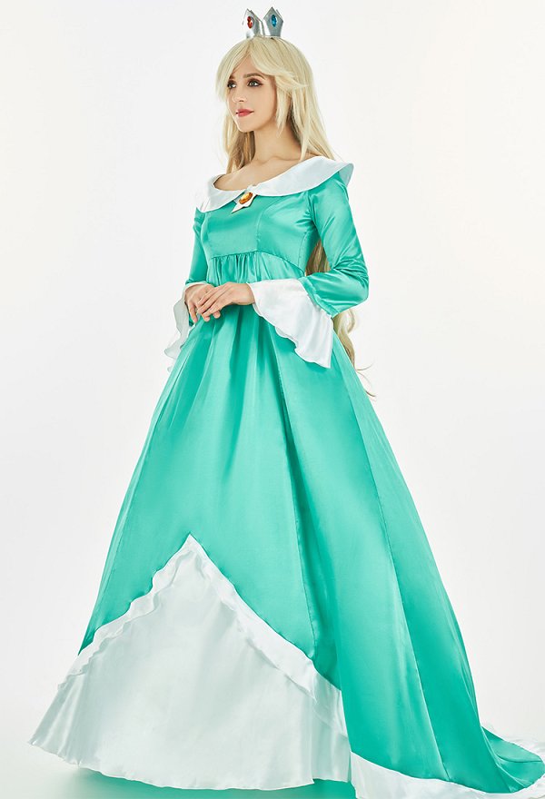 Rosetta Cosplay Costume Princess Vestido con Forro y Corona