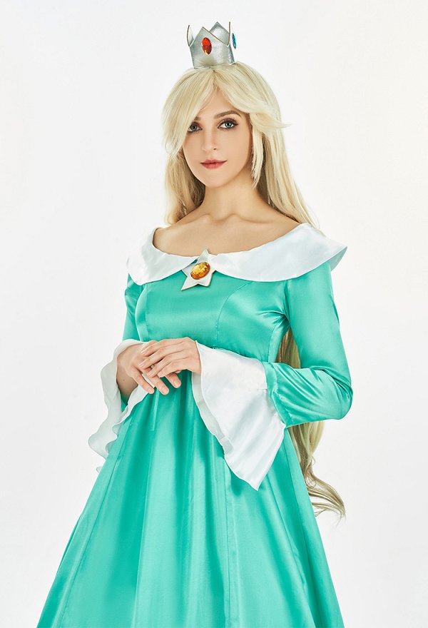 Rosetta Cosplay Costume Princess Vestido con Forro y Corona