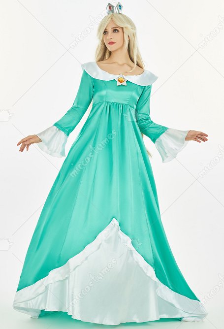 Rosetta Cosplay Costume Princess Vestido con Forro y Corona 