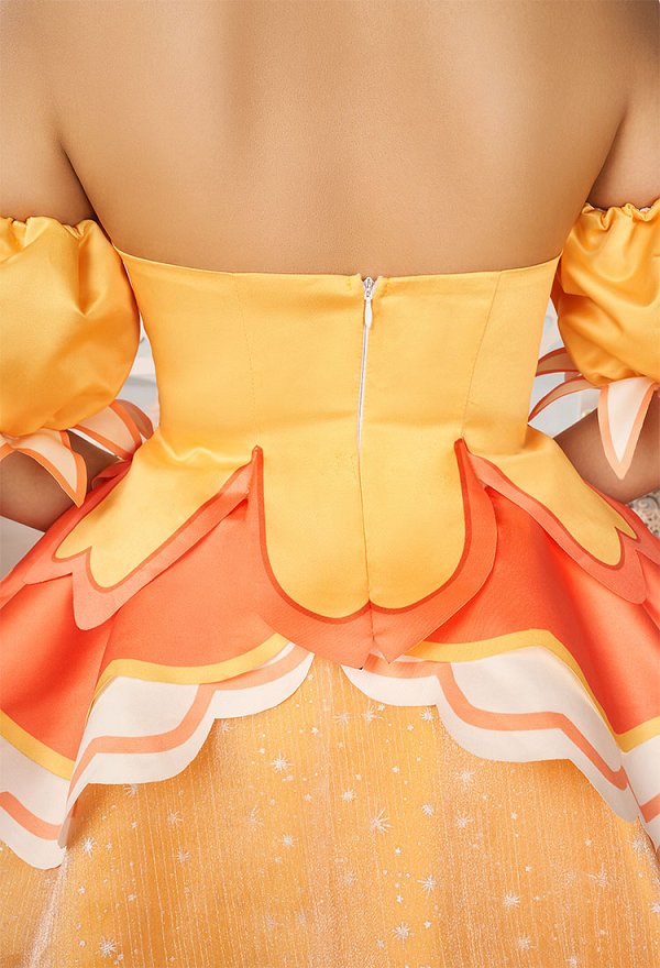 Miccostumes x akuoart Daisy Cosplay Costume Puff Sleeves Top and Shorts with Skirt and Gloves