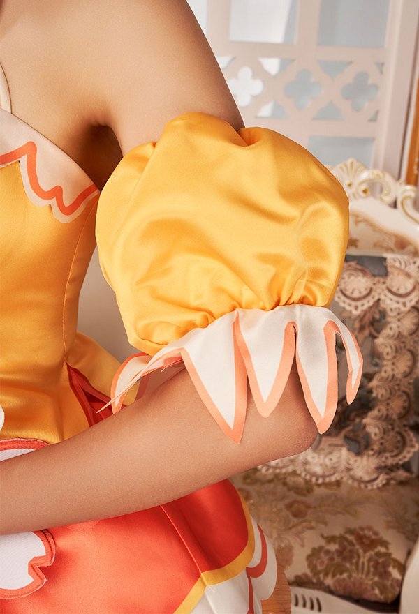 Miccostumes x akuoart Daisy Cosplay Costume Puff Sleeves Top and Shorts with Skirt and Gloves