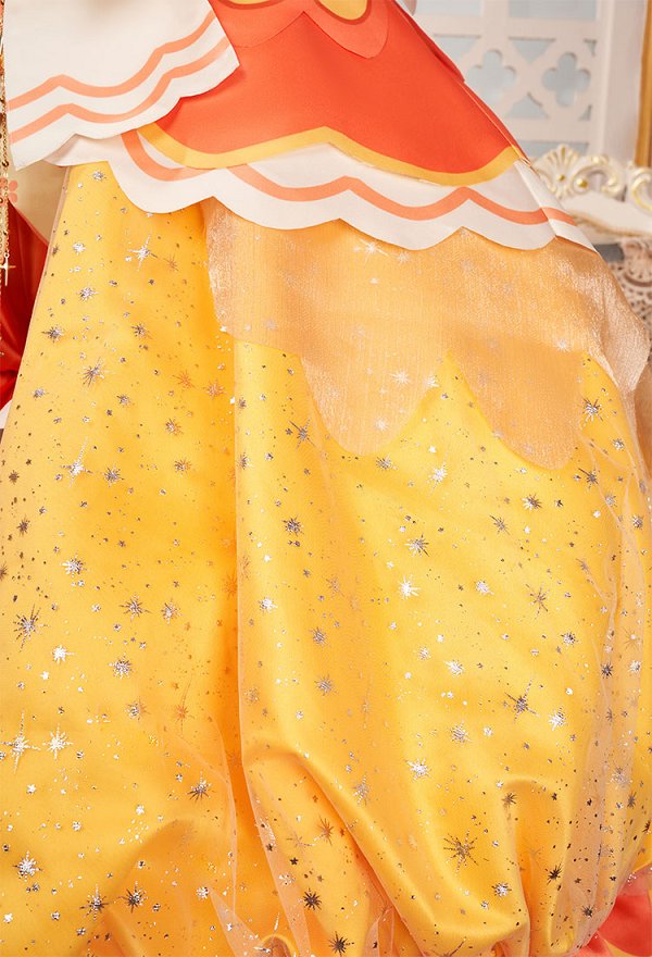 Miccostumes x akuoart Daisy Cosplay Costume Puff Sleeves Top and Shorts with Skirt and Gloves