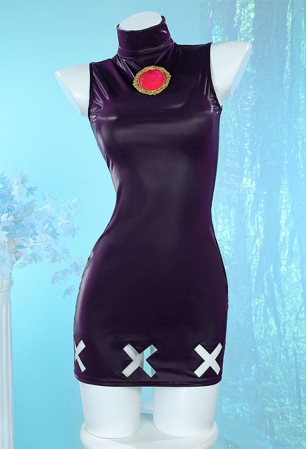 WaPeach Princess Disfraz de Cosplay Vestido morado de cuello alto con sombrero, guantes y corona