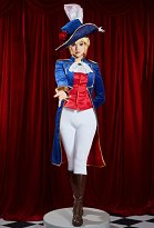Princesa Peach Cosplay CostumeUna Chaqueta y Pantalones con un Sombrero y Aretes de Disfraz de Caballera Azul Princesa Peach Cosplay CostumeUna Chaqueta y Pantalones con un Sombrero y Aretes de Disfraz de Caballera Azul