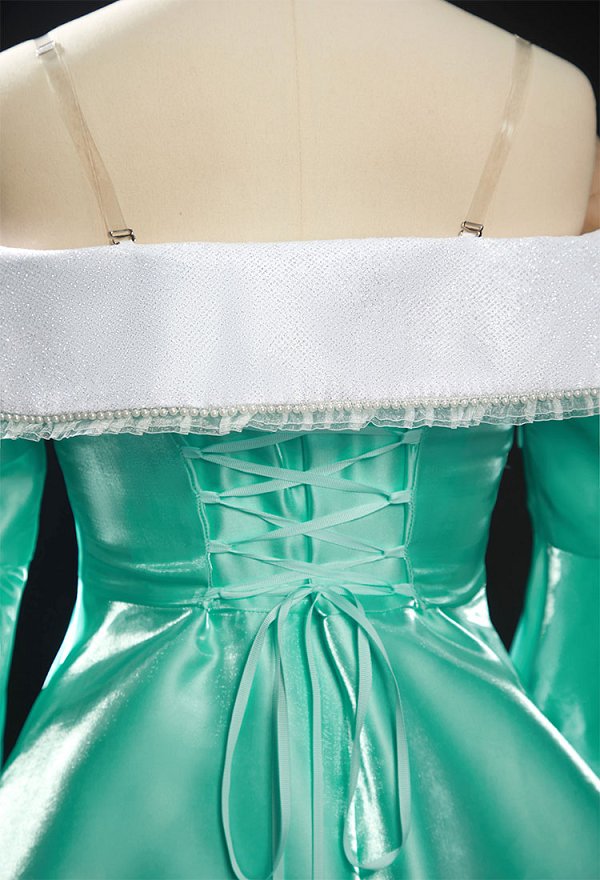 Super Mario Princesa Rosalina Cosplay Vestido mejorado con pendientes y broche de pentagrama