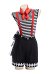 Speechless Mime Role-play Cosplay Costume Top and Shorts with Hat and Suspenders