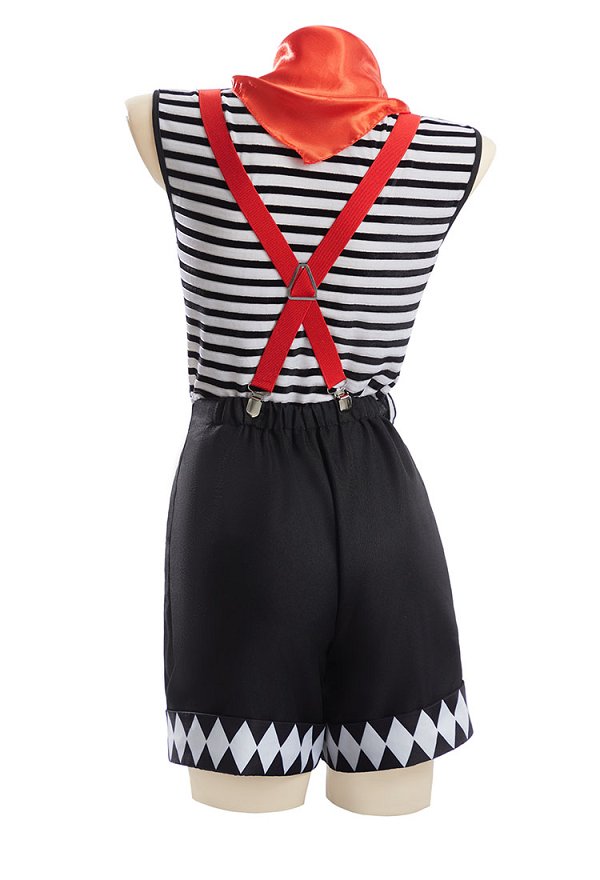 Speechless Mime Disfraz Top y pantalones cortos con gorro y mono