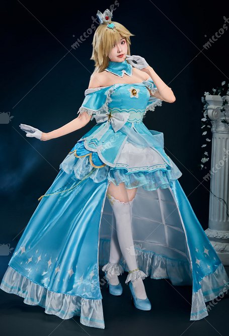 Miccostumes x akuoart Upgraded Ver Girl Rosalina Cosplay Costume Off-the-shoulder Top and Skirt with Shorts and Petticoat