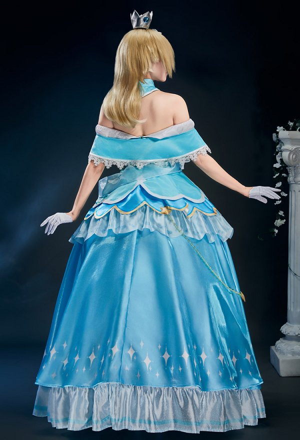 Miccostumes x akuoart Upgraded Ver Girl Rosalina Cosplay Costume Off-the-shoulder Top and Skirt with Shorts and Petticoat Miccostumes x akuoart Upgraded Ver Girl Rosalina Cosplay Costume Off-the-shoulder Top and Skirt with Shorts and Petticoat