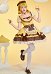 Anime Doll Dérivé Jolie robe Lolita à pois et couleurs contrastées avec tablier et chapeau