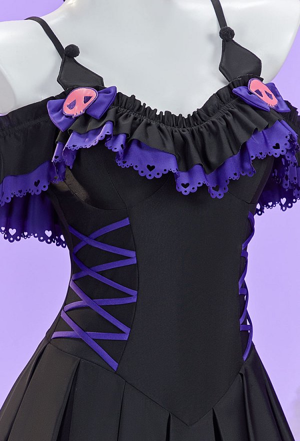 Maillot de bain une pièce dérivé d'une poupée animée maillot de bain mignon à volants et bandeau