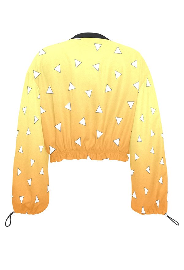 Thunder Summer Chiffon Coat Yellow Zip-Up Jacket Long Sleeves Sun Protection Clothing
