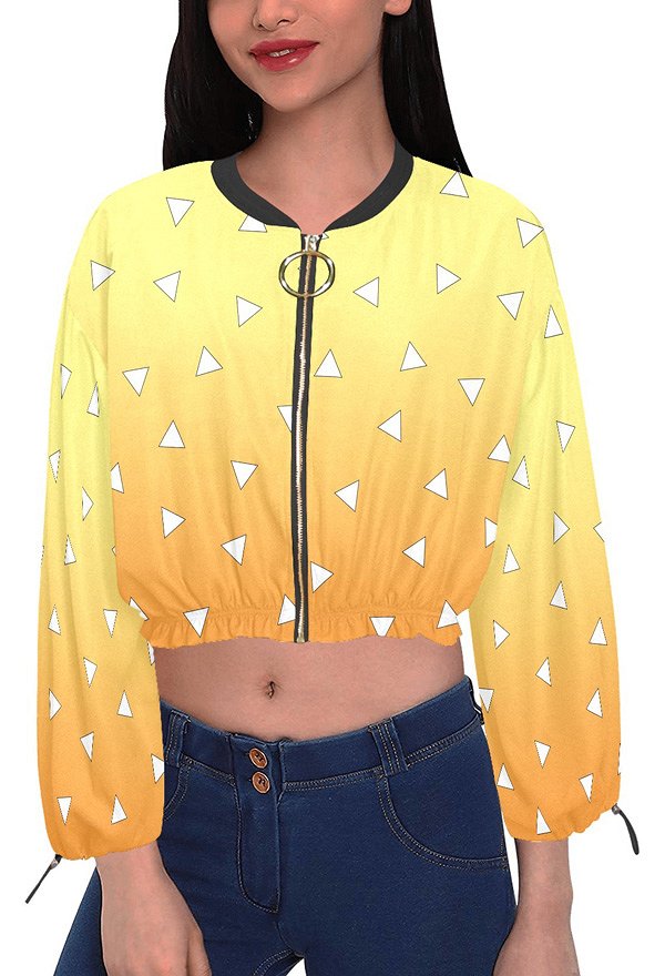Thunder Summer Chiffon Coat Yellow Zip-Up Jacket Long Sleeves Sun Protection Clothing