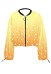 Thunder Summer Chiffon Coat Yellow Zip-Up Jacket Long Sleeves Sun Protection Clothing