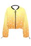 Thunder Summer Chiffon Coat Yellow Zip-Up Jacket Long Sleeves Sun Protection Clothing