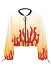 Flame Summer Chiffon Coat Fire Pattern Zip-Up Jacket Long Sleeves Sun Protection Clothing