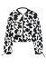 Summer Chiffon Coat Black White Cow Print Zip-Up Jacket Long Sleeves Sun Protection Clothing