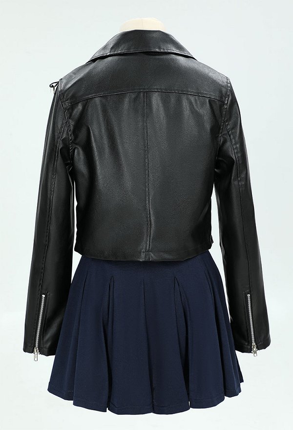 Scott Pilgrim vs the World Ramona Flowers Cosplay Kostümkleid und Lederjacke Halskette Armband