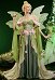 Tinker Bell Dérivé Spring Flower Goddess Fantasy Robe Fleur Robe cintrée à manches et ruban ornée de fleurs et dégradé de couleurs